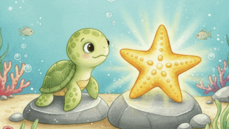 Küçük Kaplumbağa ile Parlayan Denizyıldızı